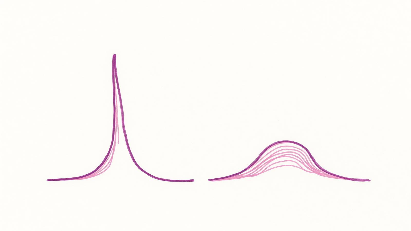 Hand-drawn curve sketches in fig-purple ink on warm cream paper.